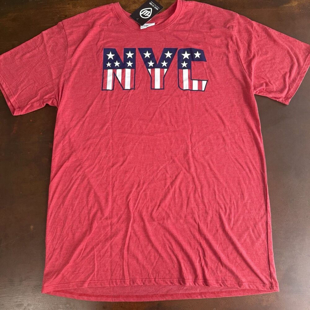 New York where I'm from Stars and stripes red Tee Shirt men XL Patriotic Graphic